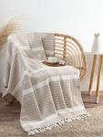 Плед «Этель» Beige stripe, 220?240 см, бежевый, хлопок 100%