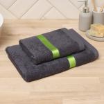 Полотенце махровое Love Life «Самум», 50?90 см, хлопок 100%, тёмно-серое, зелёное