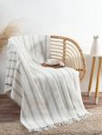 Плед «Этель» Milky stripe, 130?160 см, молочный, хлопок 100%