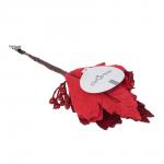 СНОУ БУМ Цветок Пуансеттия на клипсе 25 см, металл, глиттер, полиэстер, красный