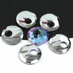 Бусина - бублик для швенз 28*5мм цвет голубой хамелеон, 1шт