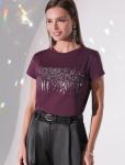 Нарядная футболка с блестящим принтом
