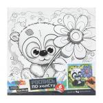 392563 Холст по контуру 15*15 см панда МУЛЬТИ АРТ в кор.48шт