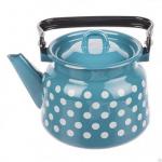 Чайник 2,3 л Белый горох, бирюзовый с петлёй