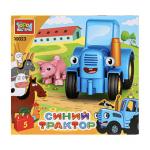 359448 Конструктор большие кубики: СИНИЙ ТРАКТОР с хрюшкой, 5 дет. Город мастеров в кор.48шт