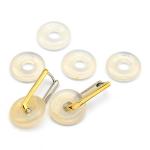 Бублик из агата светлого для рукоделия бусина 18*4мм, 1шт