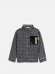 Сорочка верхняя детская для мальчиков Pablu черно-белая клетка