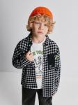 Сорочка верхняя детская для мальчиков Pablu черно-белая клетка