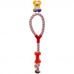 Игрушка - канат для собак средних и крупных пород НЕСКУЧАЙКА-косточка, цвет красный (лейбл)