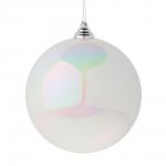 СНОУ БУМ Шар 14см пластик, белый перламутр, 26-254