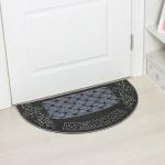 Коврик придверный Доляна «Welcome», полукруглый, 45?75 см, серебряный