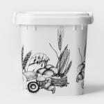 Ёмкость для муки и сахара Альтернатива, 25 л, с декором, пластик, белая, крышка МИКС