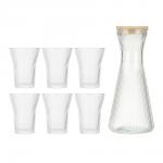 SATOSHI Набор Кувшин 1,8л, 6 стаканов 200мл, стекло, бамбук