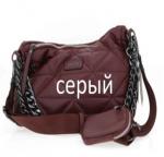 TG258-03 Сумка женская, иск.кожа/текстиль, серый