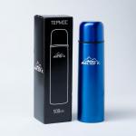 Термос Мастер К «Гильза», 500 мл,25?7 см, с кружкой, сохраняет тепло 24 ч, синий