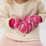 Варежки зимние детские MINAKU, цвет малиновый, 15 см