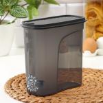 Ёмкость для хранения сыпучих продуктов IDEA «Бест», 2 л, 9.5?19 см, прозрачная, крышка серая