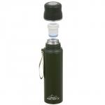 Термос Мастер К Traveller, 1 л, с кружкой, сохраняет тепло до 12 ч, нержавеющая сталь, зелёный