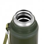 Термос Мастер К Traveller, 1 л, с кружкой, сохраняет тепло до 12 ч, нержавеющая сталь, зелёный