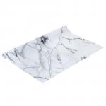 Гибкое стекло тм VETTA Мрамор, 60x80x0,08см, ПВХ, цвет белый с серебром