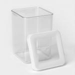 Ёмкость для хранения сыпучих продуктов IDEA «Степ», 1 л, 10?14 см, пластик, крышка белая