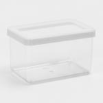 Ёмкость для хранения сыпучих продуктов IDEA «Степ», 1.1 л, 16?10?9.5 см, пластик, крышка белая