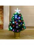 Ёлка светодиодная «Звезда» 60 см, диаметр нижнего яруса 35 см, 55 ПВХ веток, мигание, свечение мульти