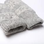 Варежки женские шерстяные, светло-серые, белый, размер 20-22