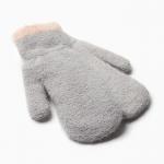 Варежки женские меховые MINAKU опушка, размер 22 см, серые