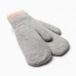 Варежки женские меховые MINAKU опушка, размер 22 см, серые
