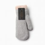 Варежки женские меховые MINAKU опушка, размер 22 см, серые