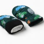 Варежки зимние детские MINAKU «Крокодилы», зелёные, 18 см