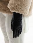 Перчатки женские с пуговками, безразмерные, с меховым утеплителем, цвет чёрный