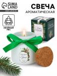 Ароматическая свеча в матовом стакане «С Новым годом», аромат хвойный лес