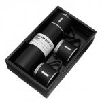 Набор «Мастер К», термос 500 мл и 3 кружки 160 мл, сохраняет тепло 12 ч, нержавеющая сталь, чёрный