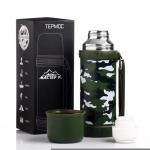 Термос Мастер К «Движение», 1.2 л, 11?29 см, с кружкой, сохраняет тепло 18 ч, нержавеющая сталь, зелёный