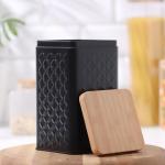 Банка для сыпучих «Сканди», 18?10 см, жесть, чёрная