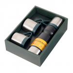 Набор «Мастер К»: термос 680 мл и 3 кружки, сохраняет тепло 12 ч, нержавеющая сталь, пластик, чёрный, зелёный