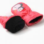 Варежки для девочки MINAKU «Снеговик», розовые, размер 18