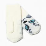 Варежки женские Baranowool, белые, размер 18