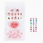 Детские накладные ногти на новый год «Новогоднее настроение», 12 шт., подарочный набор с браслетом и заколками