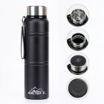 Термос Мастер К Warm, 850 мл, с ситечком, с датчиком температуры, сохраняет тепло 24 ч, нержавеющая сталь, чёрный