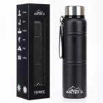 Термос Мастер К Warm, 850 мл, с ситечком, с датчиком температуры, сохраняет тепло 24 ч, нержавеющая сталь, чёрный