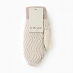 Варежки вязаные женские MINAKU, молочные, размер 24 см