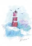 "ФРЕЯ" RPSA-0005 "Акварельные зарисовки. Маяк и трамвай" Скетч для раскраш. акварельными карандашами 29.7 х 21 см 2 л.