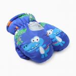 Варежки зимние детские MINAKU «Крокодилы», синие, 18 см