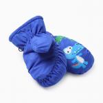 Варежки зимние детские MINAKU «Крокодилы», синие, 18 см