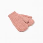 Варежки вязаные женские MINAKU: Hello, winter!, розовые, 21 см