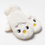 Варежки подростковые меховые MINAKU «Корона», цвет молочный, размер 19