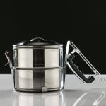 Ланч бокс TAKE IT EASY. 1.4 л. 13.3?17.5 см, с отделениями для еды, с ручкой, нержавеющая сталь